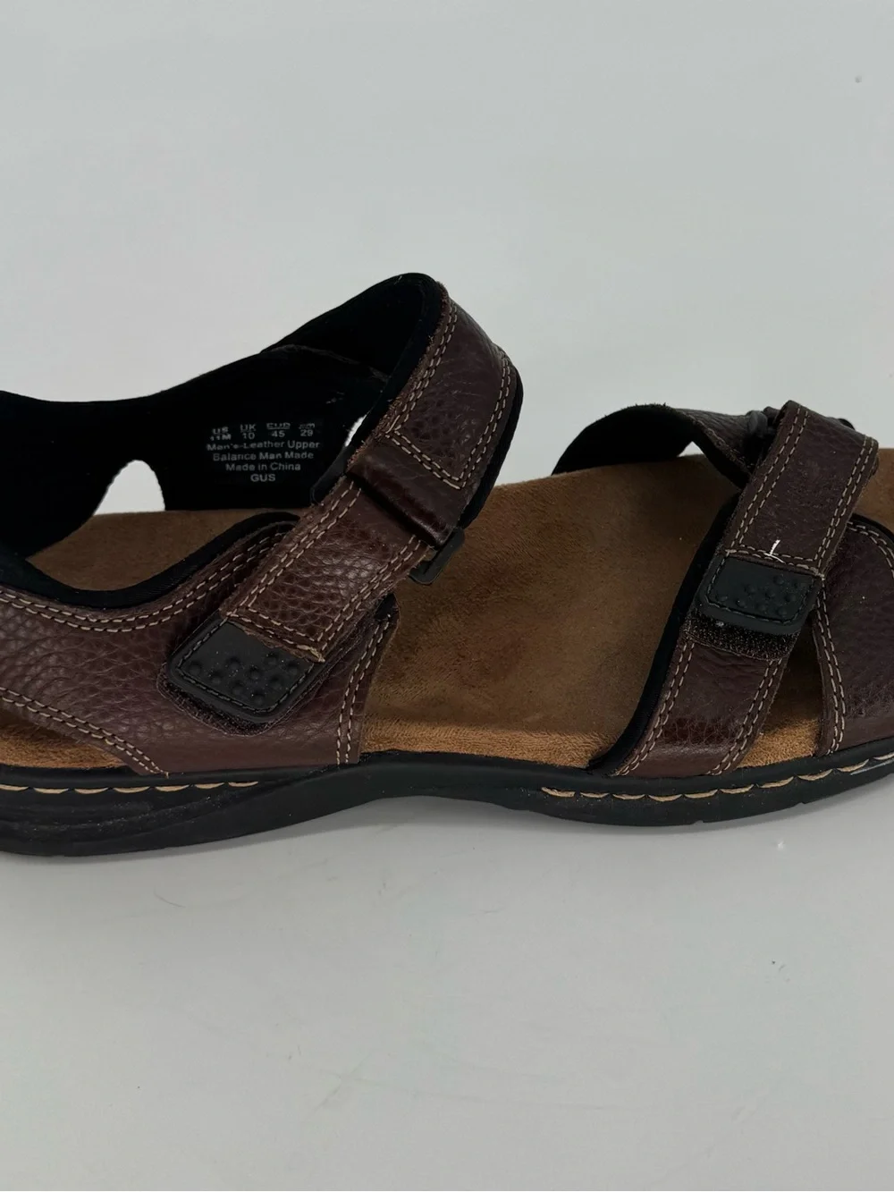 Dr. Scholl's Men's Brown Leather Double-Strap Comfort Sandals Size 11